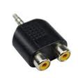 3.5mm Mono Plug (male) to 2 RCA Jack (female) Splitter Adaptor