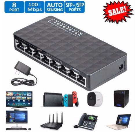 8 Port Ethernet Switch 10/100Mbps
