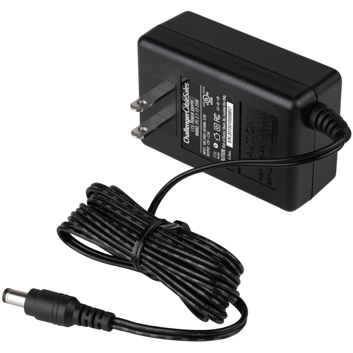 AC-DC Power Supply Adapter 12V 2.5A 5.5mm Barrel Tip