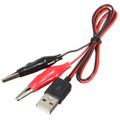 Alligator Test Clips Clamp to USB Male Connector Cable
