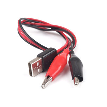 Alligator Test Clips Clamp to USB Male Power Supply Adapter 60cm