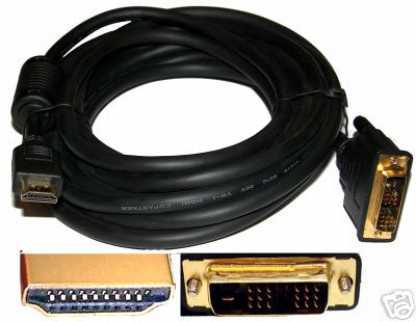 HDMI DVI 1080P Cable Gold Plated Ferrite Core 50ft