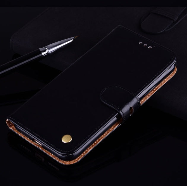 Brass Deco Leather Wallet Pouch Flip Case For IPhone 12