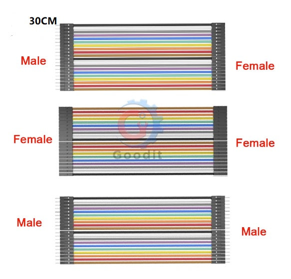Breadboard Jump Wire 30cm 40 heads (for Raspberry Pi Arduino)