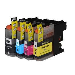 Brother LC103 Compatible Ink Cartridge Combo High Yield BK/C/M/Y