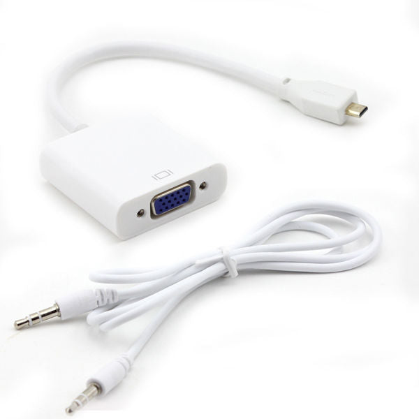 Micro HDMI (M) VGA(F) 3.5mm Stereo Audio (F) Converter Adapter
