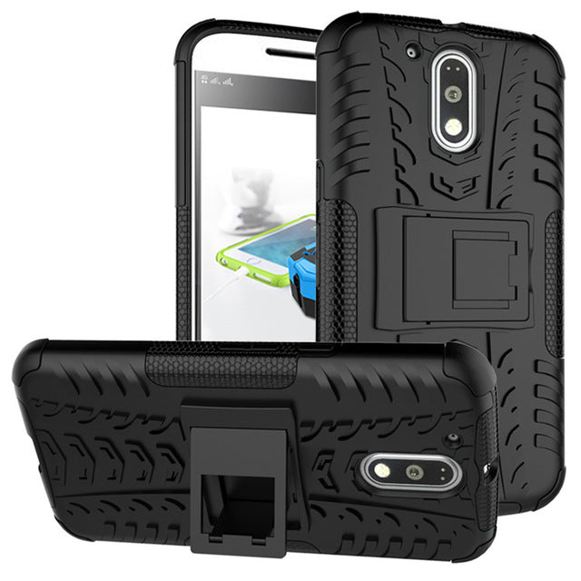 Moto G4 Plus Heavy Duty Hybrid Impact Armor Rugged Hard Case