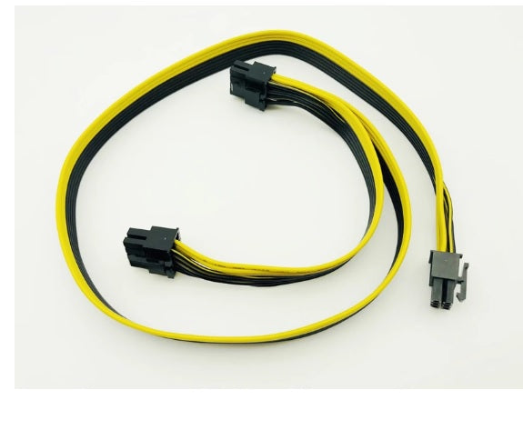 Extra long PCI-E 6 pin to Two 6+2 PIN Splitter Cable GPU Mining