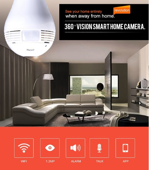 IP Camera Wifi 960P Fisheye 360 Degree Panoramic Bulb Type 1
