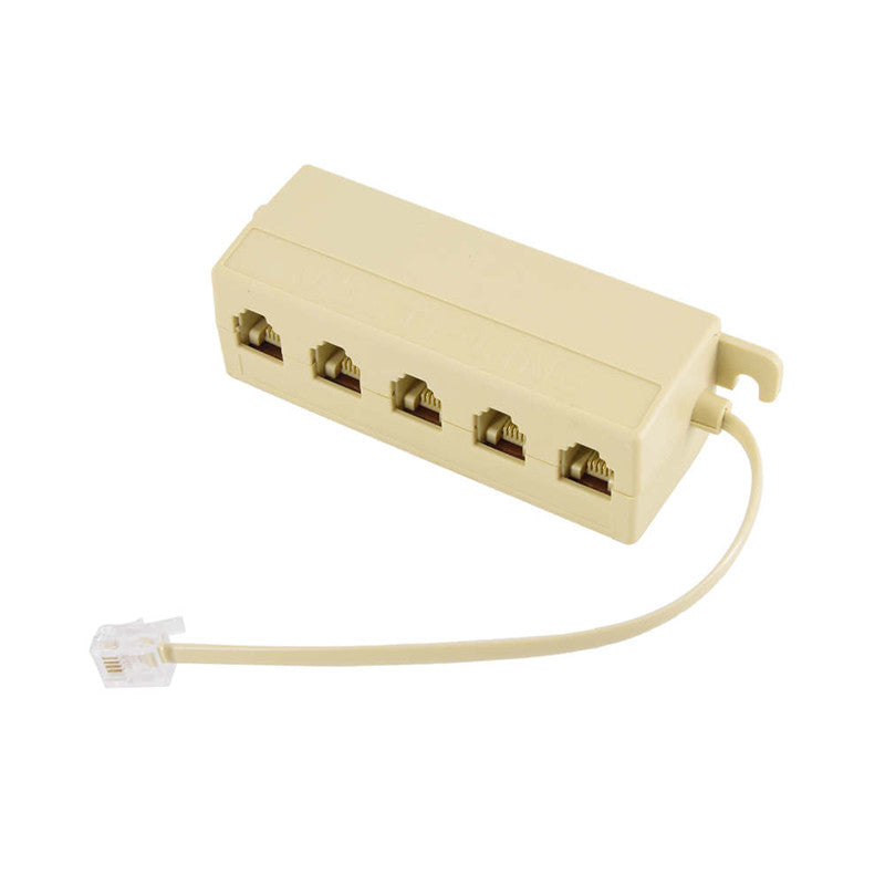 6P4C RJ11 (M) To 5(F) 1x5 Telephone Splitter Converter