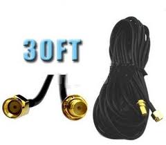 RP-SMA (Male) SMA (Female) Extension Cable 30ft