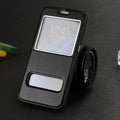 Flip Window View Leather Wallet Stand Case For Samsung S7