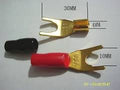 Gold Plated Solderless Banana Spade Plug For Speaker (pair)