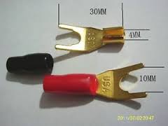 Gold Plated Solderless Banana Spade Plug For Speaker (pair)
