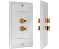 Speaker Wire Wall Plate 1 Speaker White