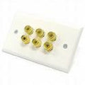 Speaker Wire Wall Plate 3 Speakers White