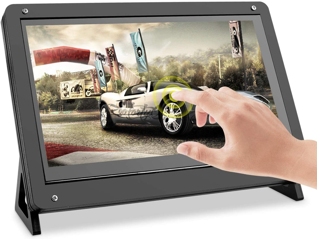 7 Inch Capacitive Touch Screen LCD HDMI 1024x600 w Stand Case