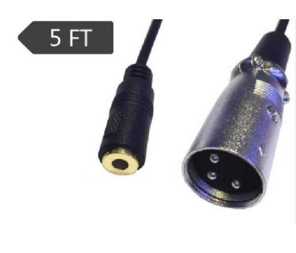 XLR Male To 3.5mm 1/8" Female Audio Extension Cable (150cm)