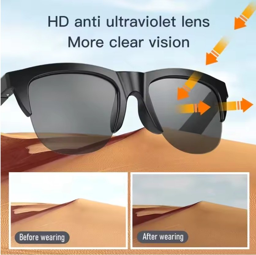 New Stylish Bluetooth Earphone Sunglasses Headphone with Touch Control