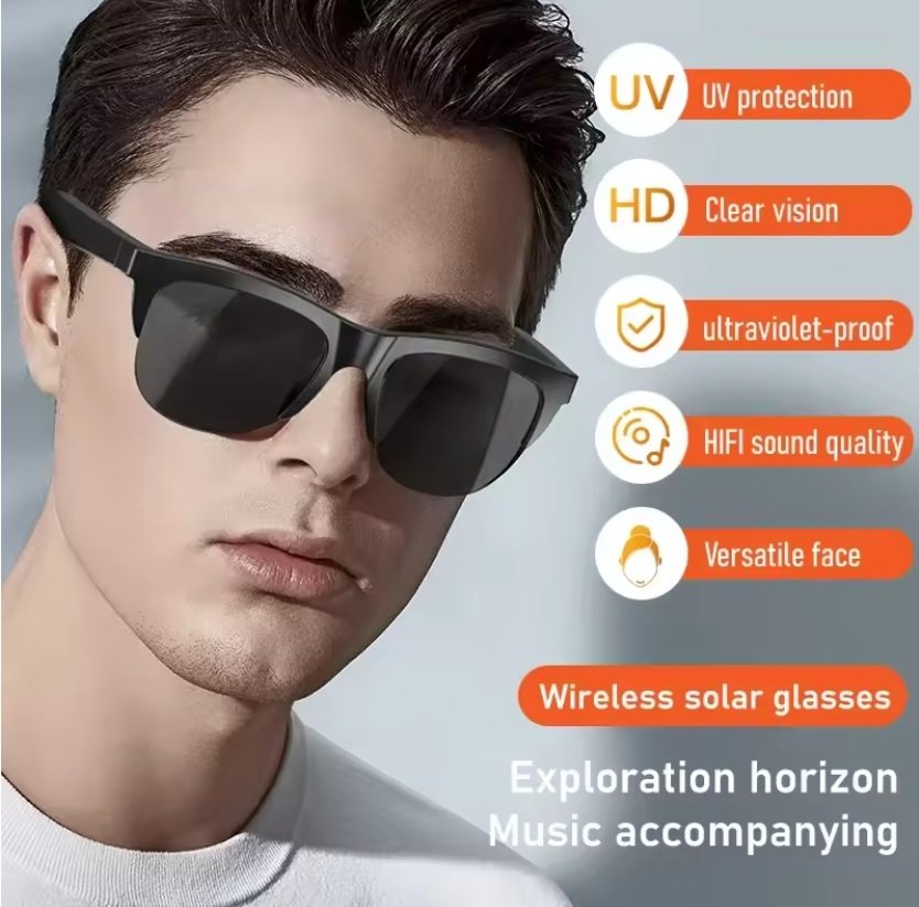 New Stylish Bluetooth Earphone Sunglasses Headphone with Touch Control