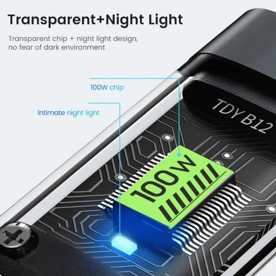 New 3-in-1 Luminous 100W 5A Fast Charging USB To Type-C Lightning Micro Fast Charger Cable