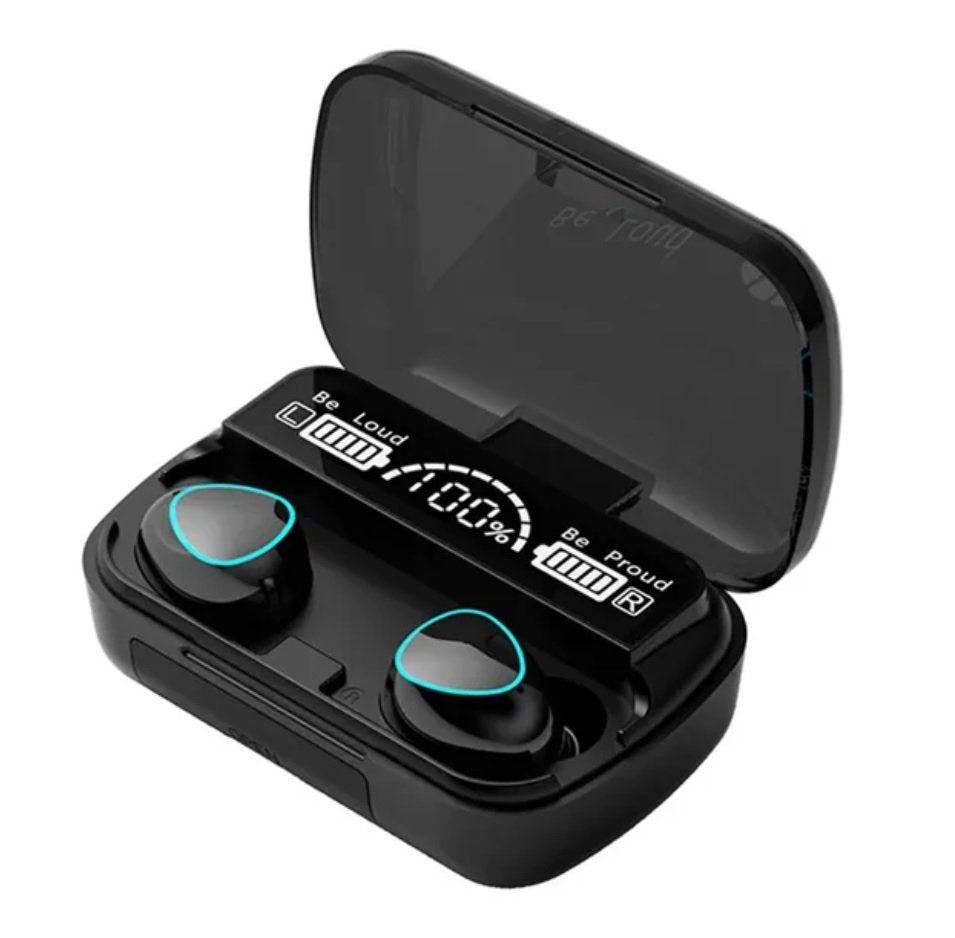 New TWS Wireless Bluetooth Headset with Power Bank Charging Box Noise Cancelling Mic Earbuds