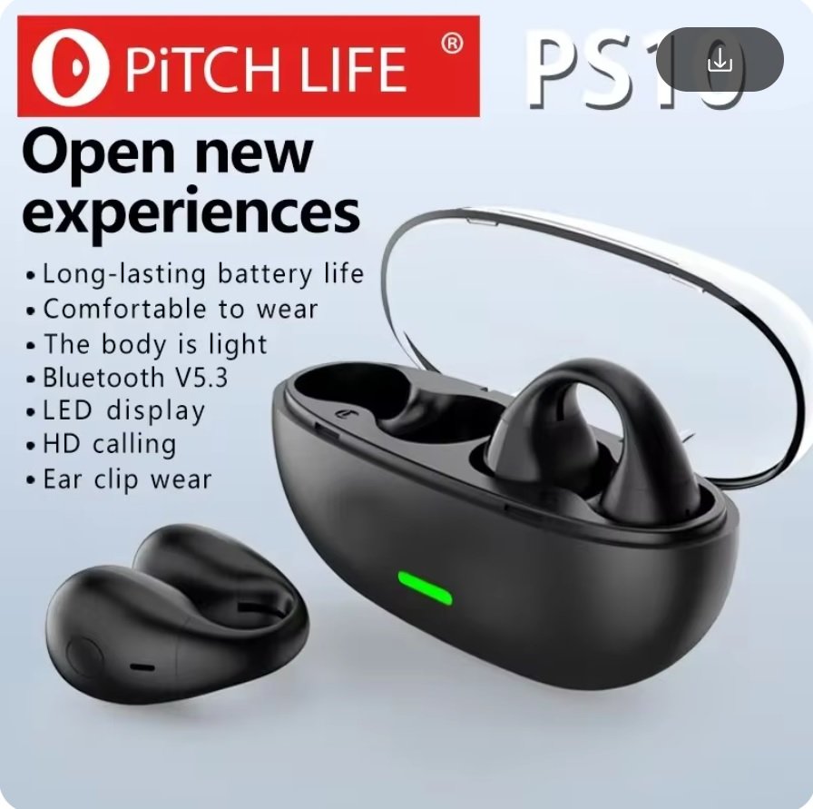 New PS10 TWS Bone Conduction Bluetooth 5.3 Wireless Headphones WaterProof With Powerbank