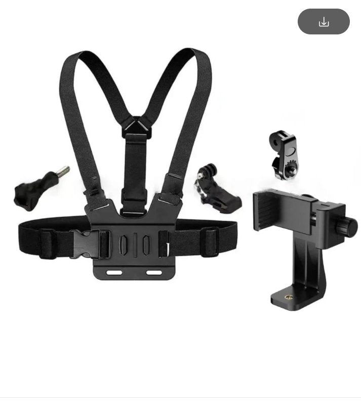 New Adjustable Multi-use 5 pcs Dual Arm Strape Chest Mount Adapter Holder Set for Cell Phone Cam