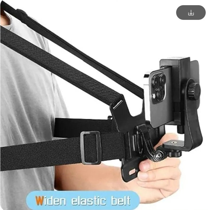 New Adjustable Multi-use 5 pcs Dual Arm Strape Chest Mount Adapter Holder Set for Cell Phone Cam