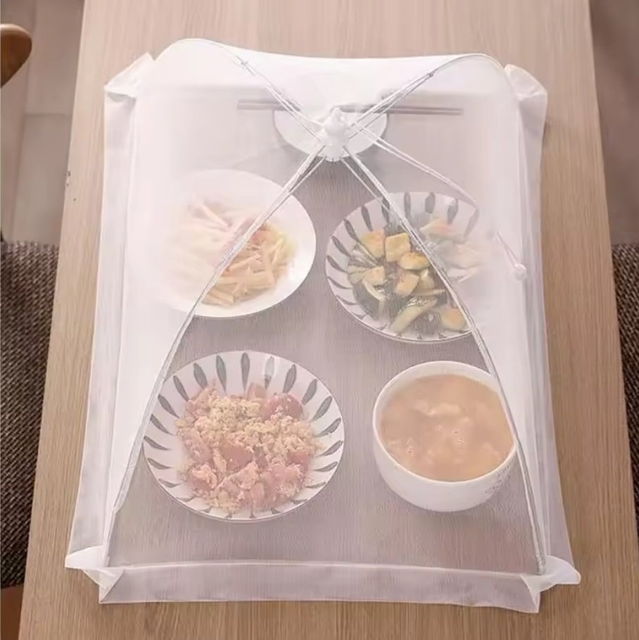 Foldable Mesh Food Cover | Square Pop-Up Insect-Proof Dish Cover for Indoor & Outdoor Use