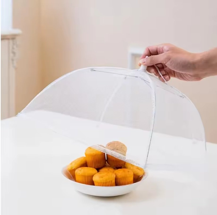 Foldable Mesh Food Cover | Square Pop-Up Insect-Proof Dish Cover for Indoor & Outdoor Use