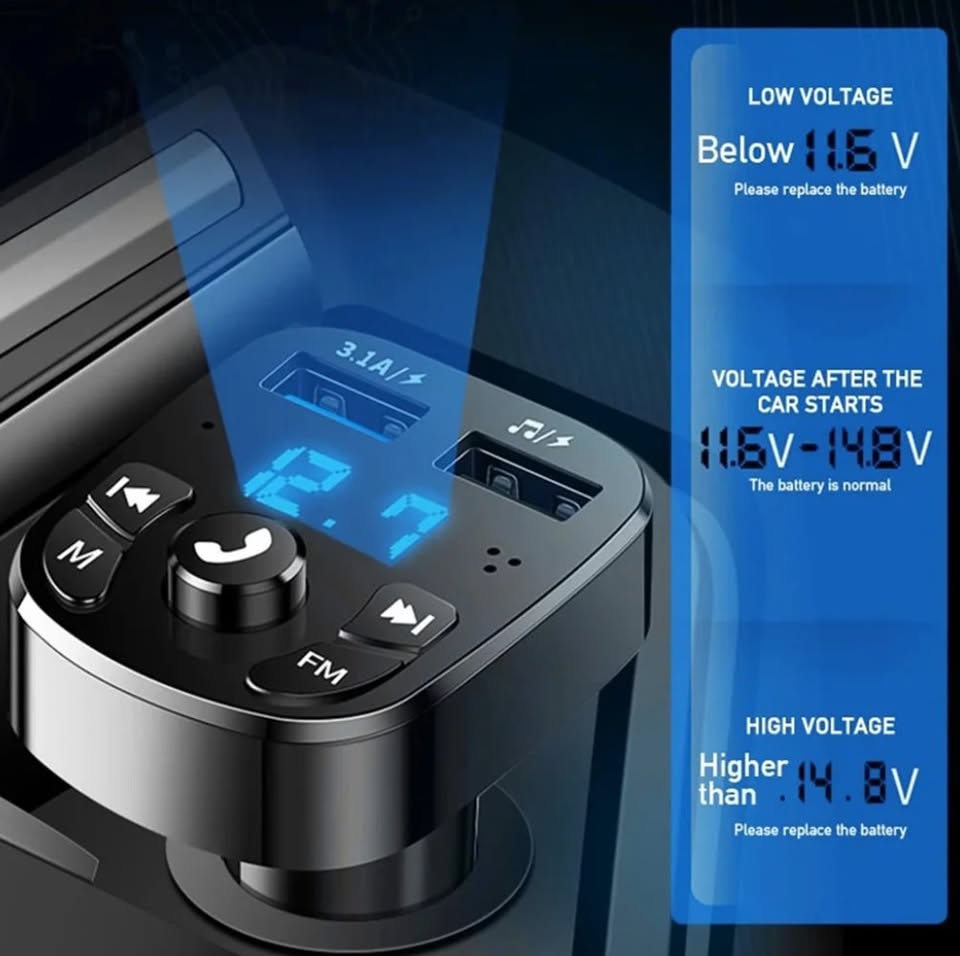 New 3 in 1 Car Cigarette Lighter Dual USB Charger Bluetooth, Media Player