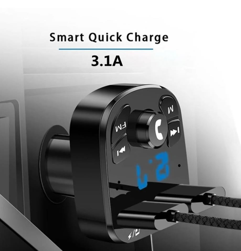 New 3 in 1 Car Cigarette Lighter Dual USB Charger Bluetooth, Media Player