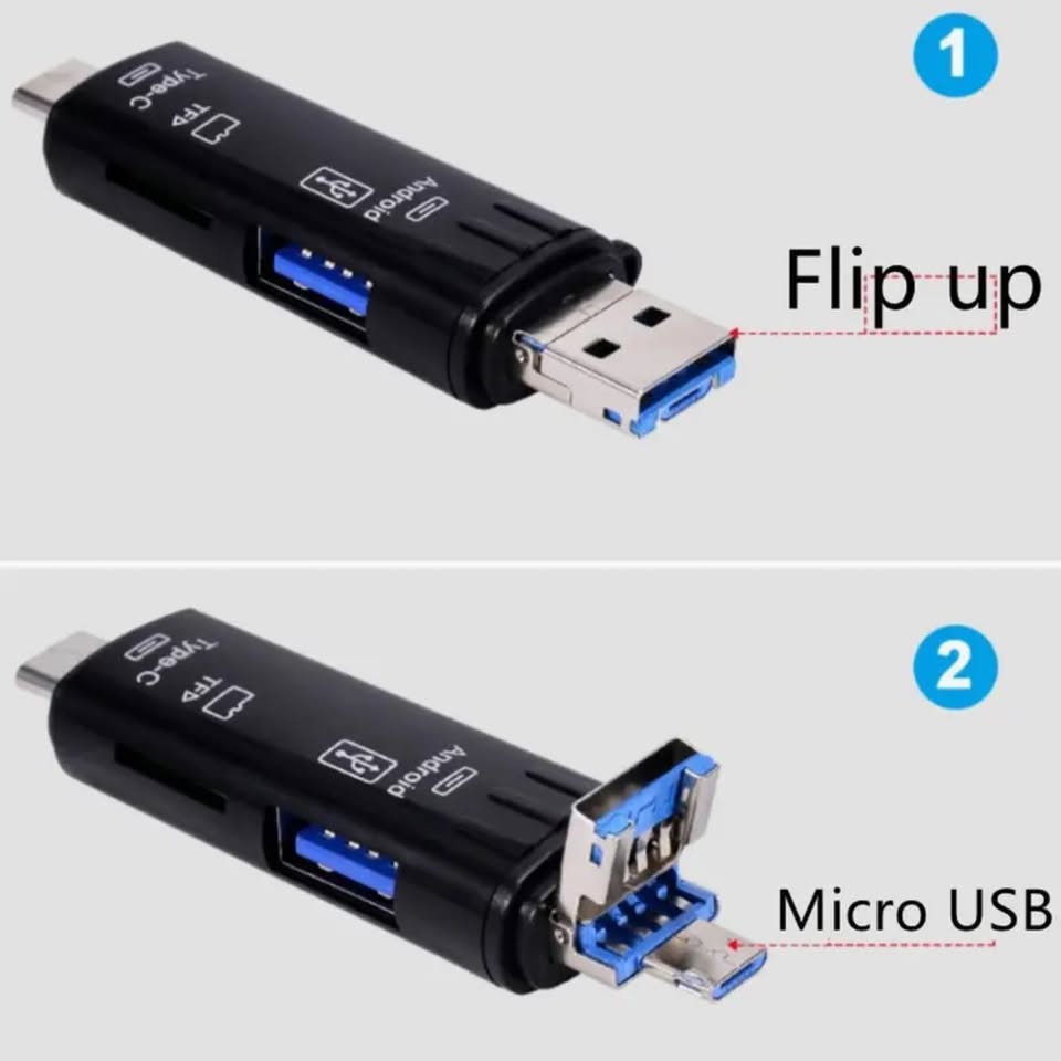 New 5 In 1 Multifunction Usb Type C/Usb /Micro Usb/Micro SD Memory Card Reader OTG Card Reader