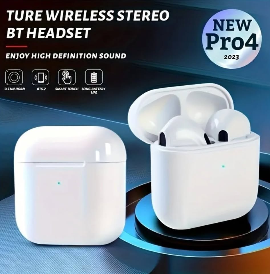 New Pro4 TWS Wireless Headphones Earphone Bluetooth-compatible 5.0 Waterproof Headset with Mic