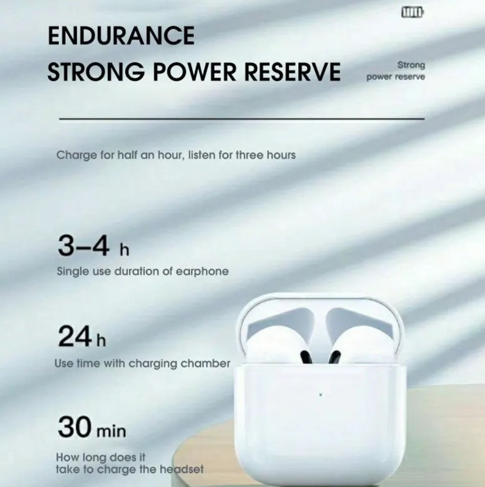 New Pro4 TWS Wireless Headphones Earphone Bluetooth-compatible 5.0 Waterproof Headset with Mic