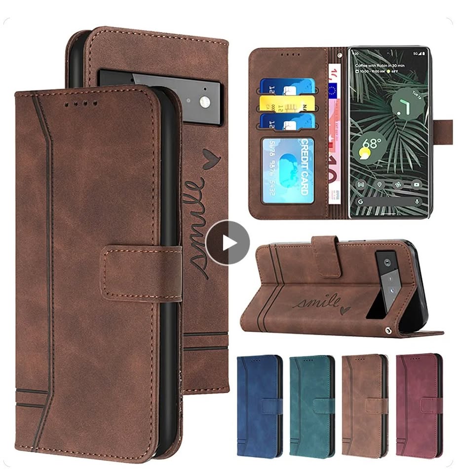 Google Pixel 8, 8 Pro Premium PU Leather Stand Case