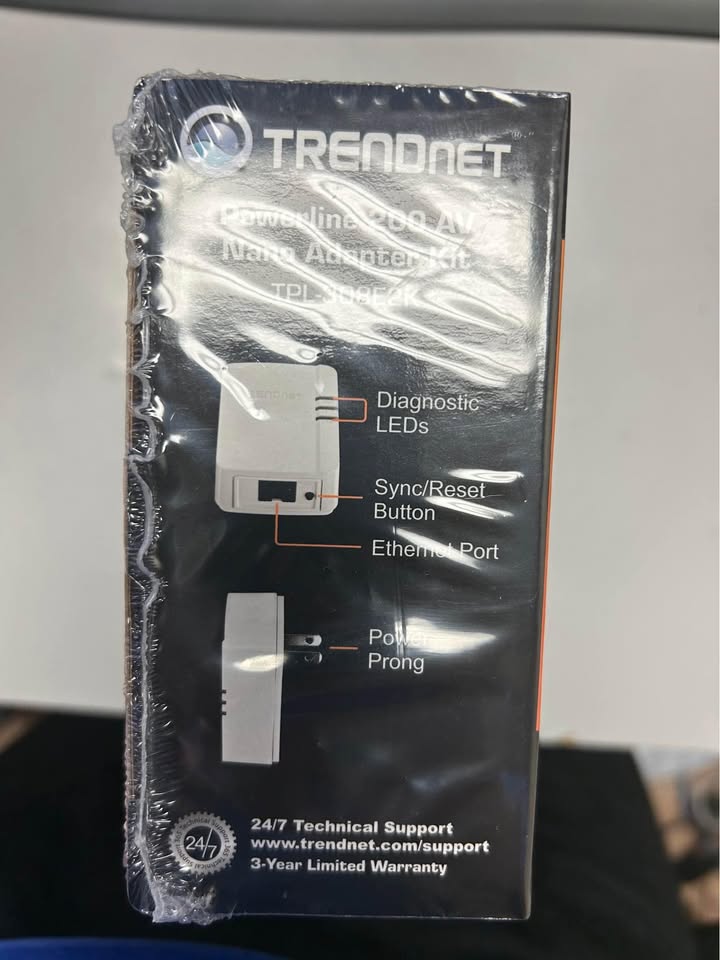 Brand new trendnet 200m powerline adapter kit (1 pair) in box
