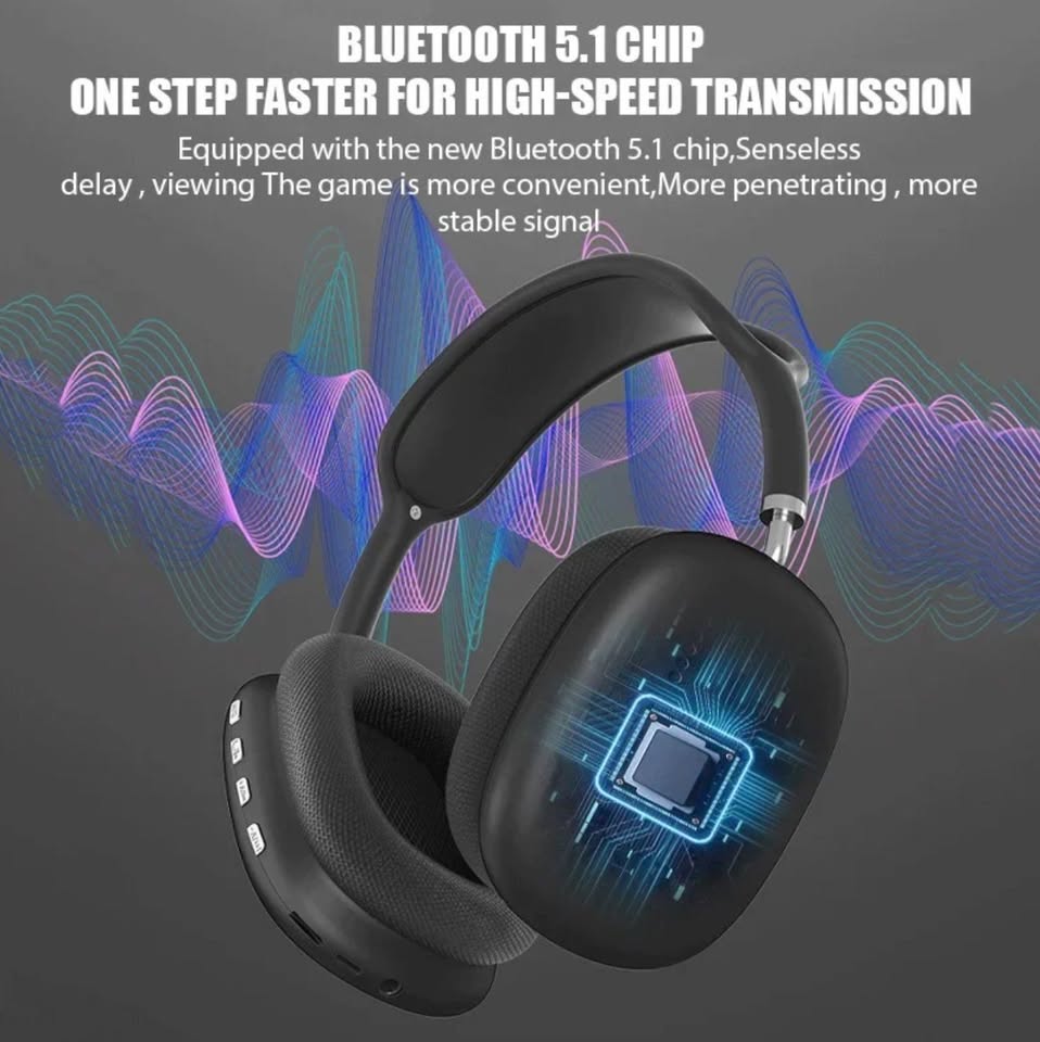 New P9 Bluetooth 5.1 Over Ear Headphone Wireless Headset With Mic Long Talk Standby Noise Cancel