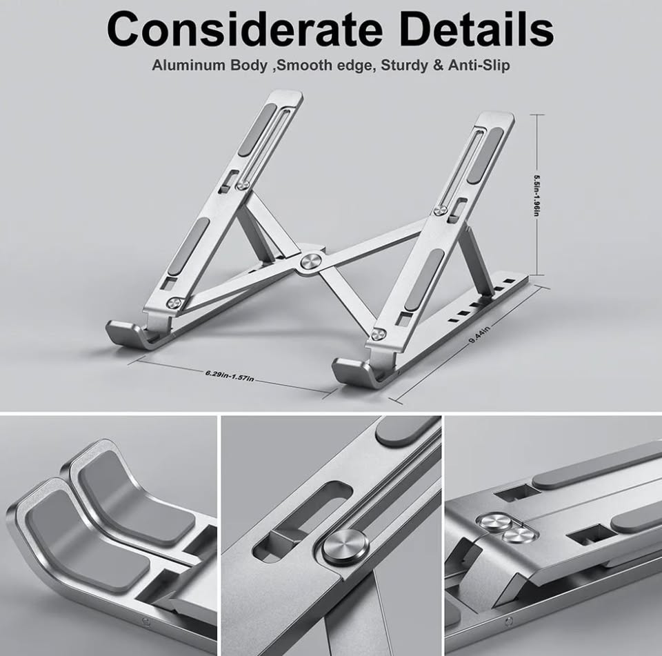 New Portable Sturdy Laptop Desktop Table Stand Aluminum