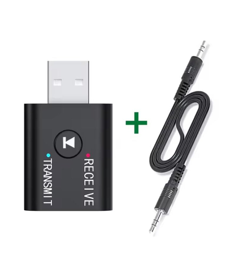 New TR6 2-in-1 Bluetooth 5.0 Audio Transmitter Receiver, 3.5mm AUX USB Stereo Music Adapter