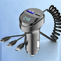 New 3 in 1 Dual Port Fast Phone Car Charger USB Type C LIghtning Micro