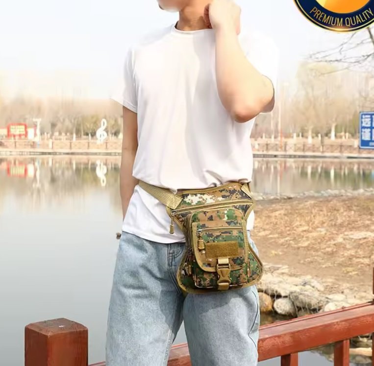 👜🔥 NEW! Heavy-Duty Multi-Use Tactical Bag - 3-Way Carry Drop Leg Chest Crossbody Waist Pack