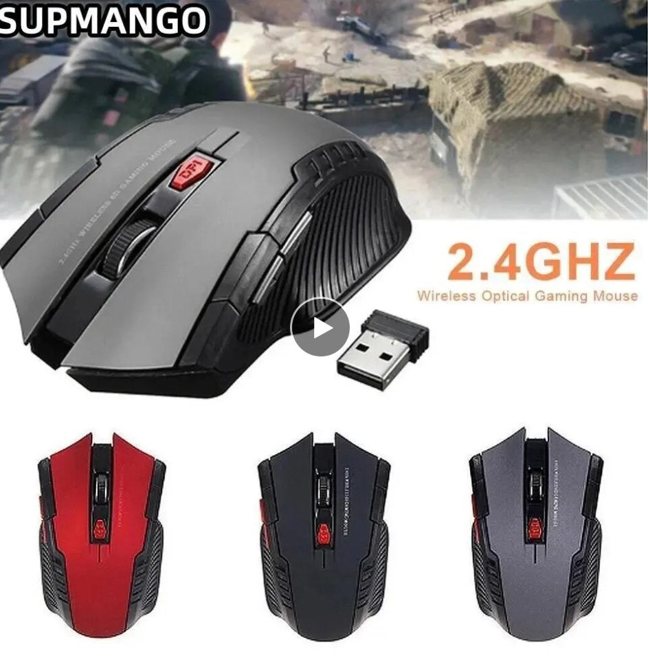 Gaming Wireless Mouse 2.4 GHz Wireless Optical Mouse Portable Adjustable DPI