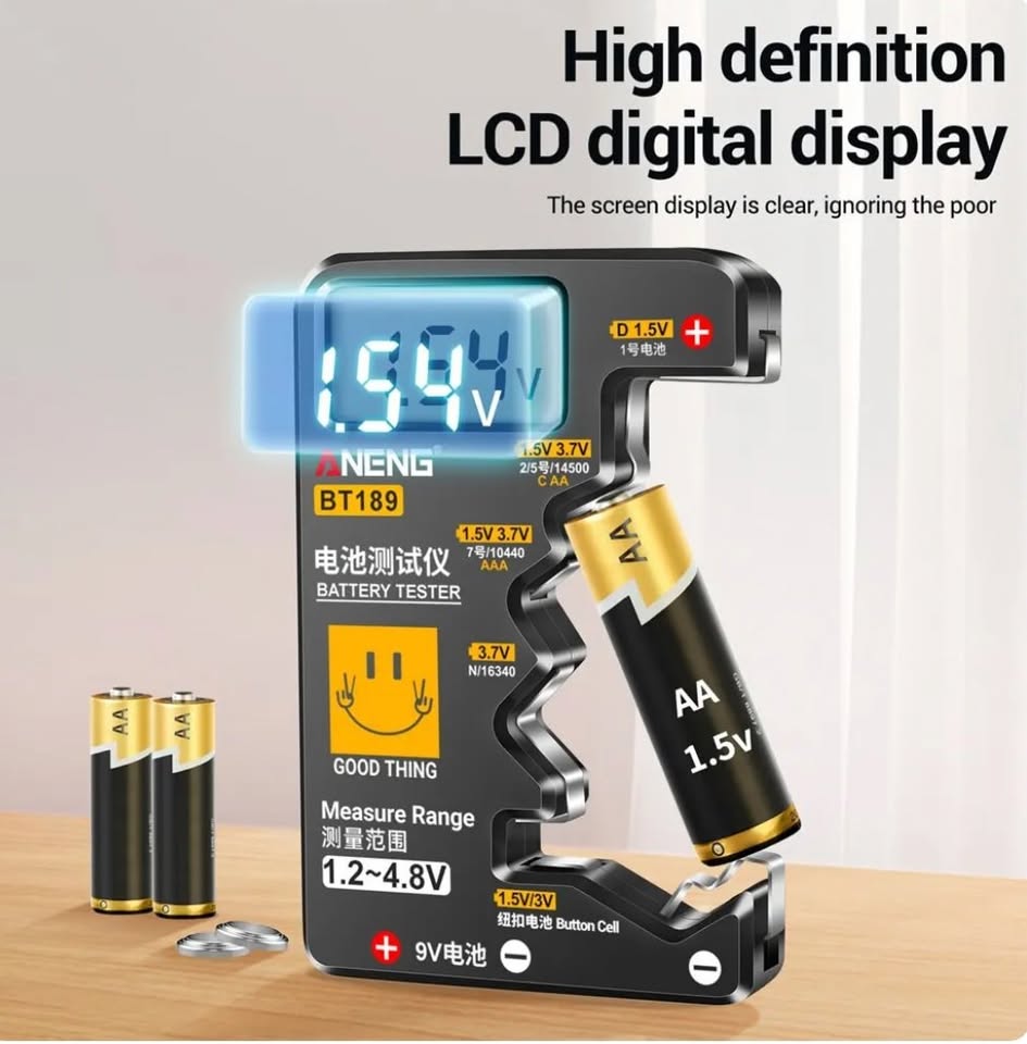 New Portable Multiple Type Battery Quick Tester Meter LCD