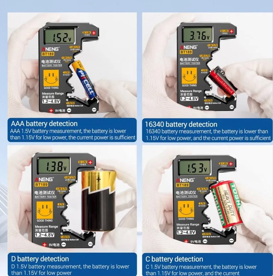 New Portable Multiple Type Battery Quick Tester Meter LCD