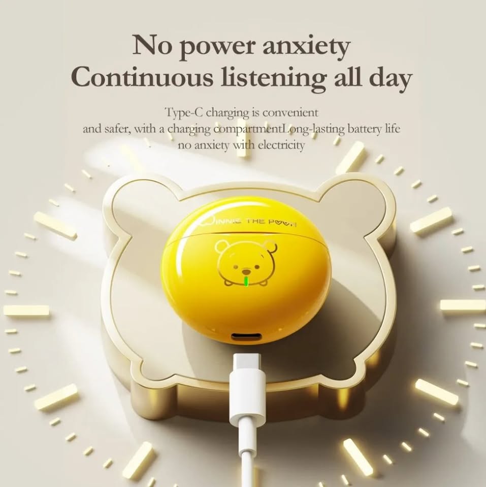 New Disney Winnie the Pooh Bluetooth Headsets K26 Stereo In Ear Ultra Long Range Cute Cartoon