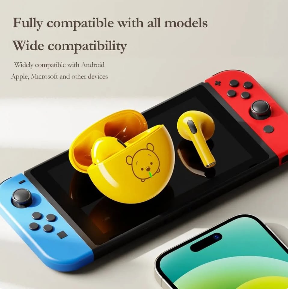 New Disney Winnie the Pooh Bluetooth Headsets K26 Stereo In Ear Ultra Long Range Cute Cartoon