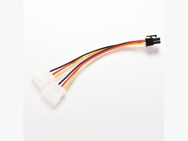 Dual(2x) Molex (4 Pin) to PCI-E (6 Pin) Power Converter Adapter