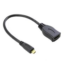 Micro HDMI (M) Type D to HDMI (F) Port Saver Adapter Cable 20cm